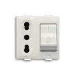 Шуко утичница со осигурач 2P+E, 16A, 250V AC ТИП P17/11 (2 модула)