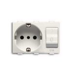 Шуко утичница со осигурач 2P+E, 16A, 250V AC ТИП P30 (3 модула)