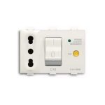Шуко утичница со диференцијална заштита (10mA) 2P+E, 16A, 250V AC, тип P17/11 (3 модула)