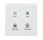 BE-GTT4W.01 KNX Glass Push Button Plus 4-канален, White , with Temperature Sensor