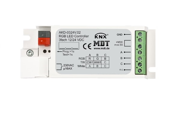 MDT-AKD-0324V.02.jpg AKD-0324V.02 KNX LED Controller 3-канален, 3/6А, RGB - Image 1