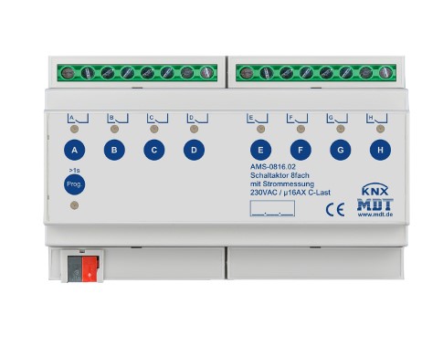 MDT-AMS-0816.02.jpg AMS-0816.02 KNX Switch Actuator 8-канален, 16A, 230V AC - Image 1