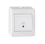 ТАСТЕР ЗА СВЕТЛО OG POWER СО ИНДИКАЦИЈА 10A 250V~, бел 255I.00