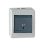 Тастер за светло POWER со индикација. 10A 250V~ IP44, сиво/антр. 255I.1A