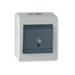Тастер за звоно POWER со индикација 10A 250V~ IP44, сив/антр. 256I.1A