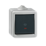 Тастер за светло  со индик. ARMOR 10A 250V~ IP55, сиво /антрацит 285I.1A